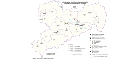 Sachsenkarte mit Standorten des LfULG