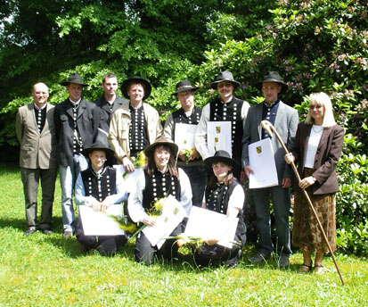 V.l.n.r. oben - Rohrmann (Vors. Prüfungsausschuss), Holland, Thierolf, Weidler, Jeronimus, Horn, Jeremias, Förster (Fachschule) unten - Thiemann, Winter, Franze